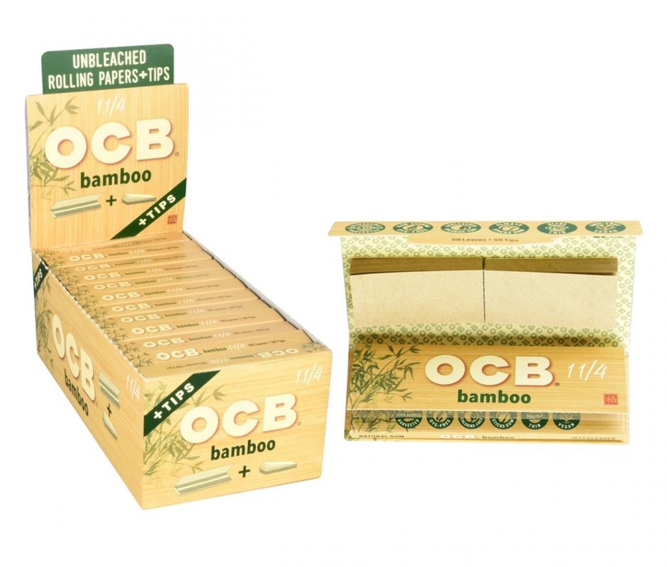 Obc Rizla OCB Brown Rice 1 1/4 Unbleached Rolling Papers With Tips Display Of 24 ...